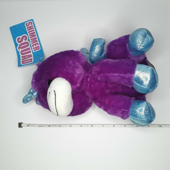Kellytoy Shimmer Squad Sugar Loaf Unicorn Pegasus Purple Blue Plush Stuffed Toy - Picture 6 of 6